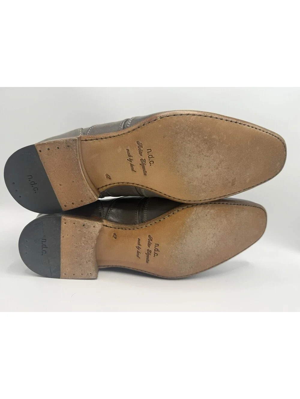 NDC Handmade Dress Shoes Sz 42 Cap Toe Oxford Lace Up Hand crafted Gray US 9 Men